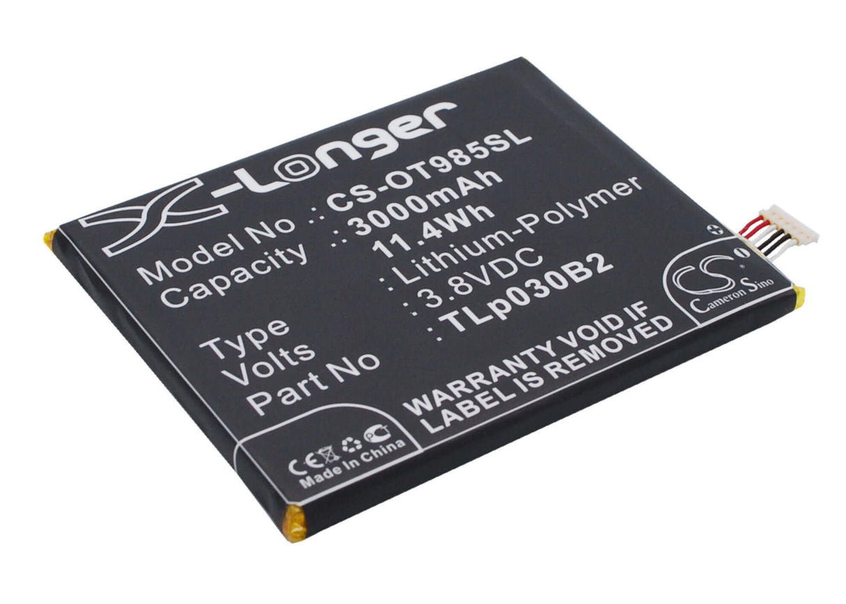 3.8V, Li-Polymer, 3000mAh, SmartPhone battery fits Alcatel, Vodafone, C3000003c1, One Touch Flash 2, One Touch Flash 2 Dual Sim, 11.4Wh Mobile, SmartPhone Cameron Sino Technology Limited (Smartphone)