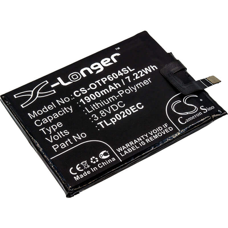 3,8V, Li-Polymer, 1900mAh, batterie de smartphone compatible avec Alcatel, Tlp020ec, One Touch Pop Up, One Touch Pop Up Lte Dual Sim, 7,22Wh Mobile, Smartphone Cameron Sino Technology Limited (Smartphone)