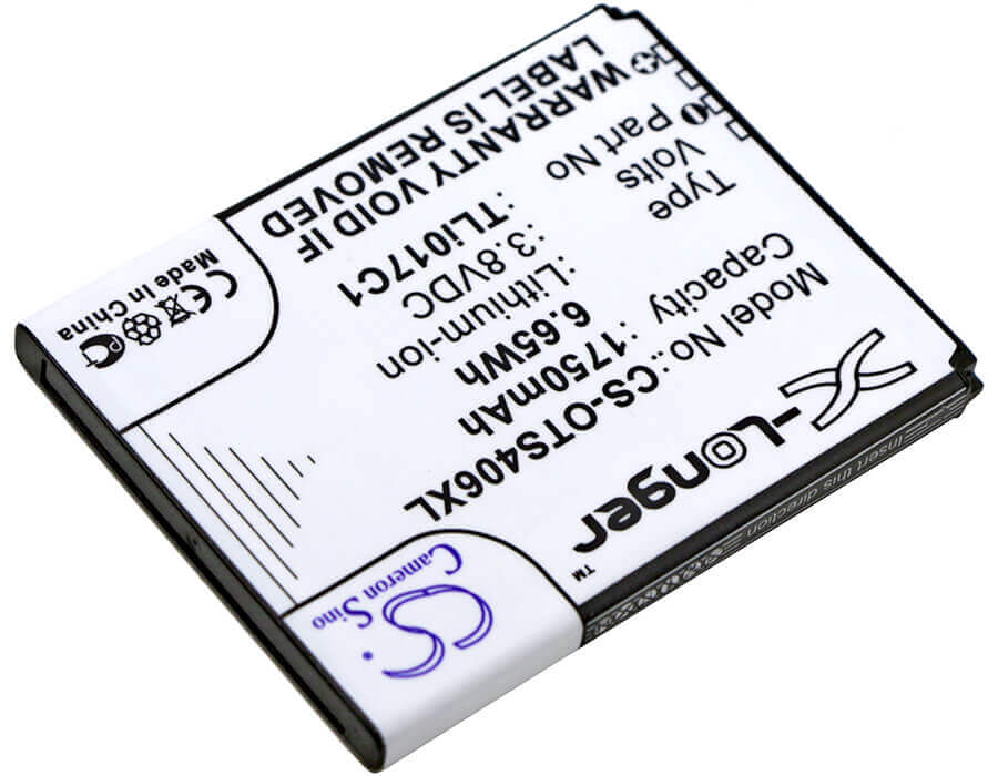 3.8V, Li-ion, 1750mAh, SmartPhone battery fits Alcatel, Greatcall, Tcl, At&t, Tli017c1, 4056spp, 4058r, 6.65Wh Mobile, SmartPhone Cameron Sino Technology Limited (Smartphone)