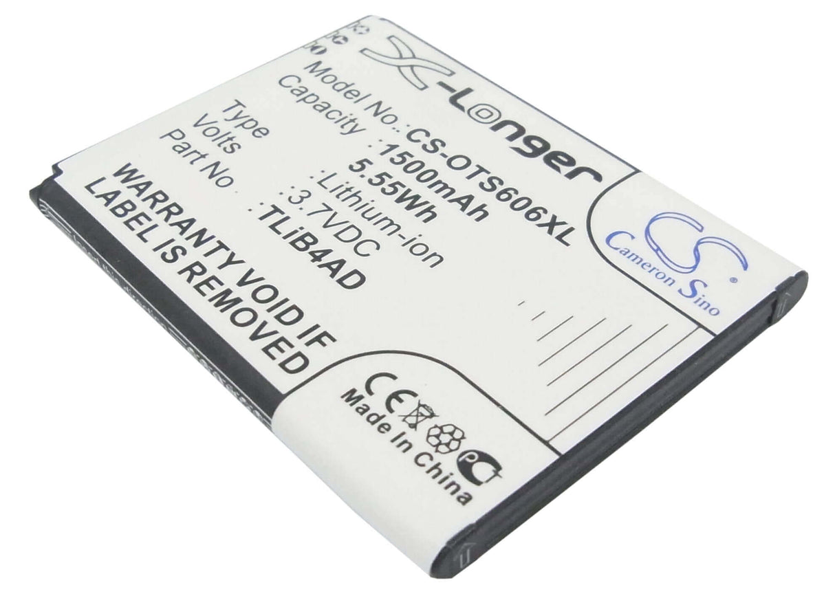 3.7V, Li-ion, 1500mAh, batterie de smartphone compatible avec Alcatel, Cab1500008c1, One Touch View, 5.55Wh Mobile, SmartPhone Cameron Sino Technology Limited (Suspendu)