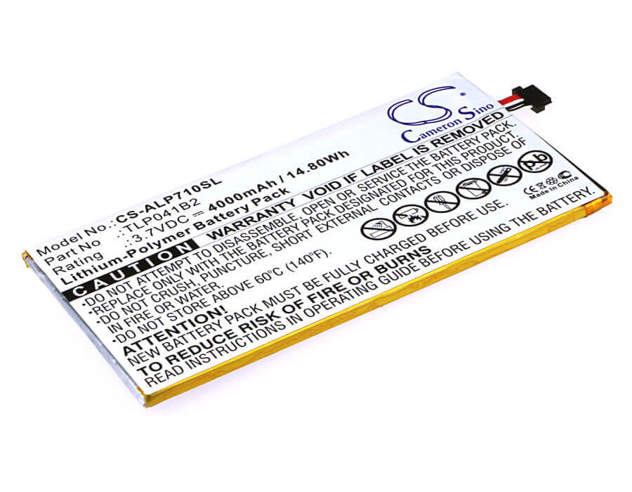 3.7V, Li-Polymer, 4000mAh, Tablet battery fits Alcatel, Tlp041b2, E710, Onetouch Evo 7 Hd, 14.80Wh Tablet Cameron Sino Technology Limited