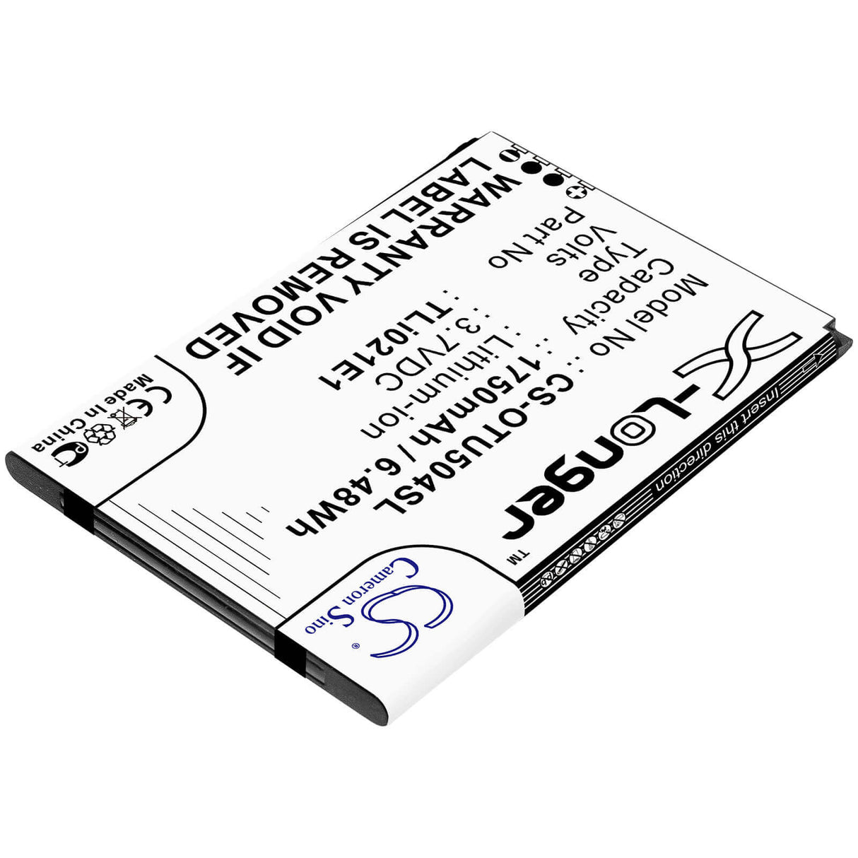 3,7V, Li-ion, 1750mAh, batterie de smartphone compatible Alcatel, Cab2150008c1, Ot-5047u, U5 Hd, 6,48Wh Mobile, Smartphone Cameron Sino Technology Limited (Smartphone)