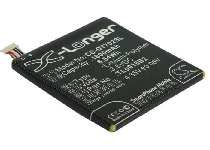 3.8V, Li-Polymère, 1800mAh, batterie SmartPhone compatible avec Alcatel, Tcl, Cac1800008c2, One Touch 7024, One Touch 7024w, 6.84Wh Mobile, SmartPhone Cameron Sino Technology Limited (Smartphone)