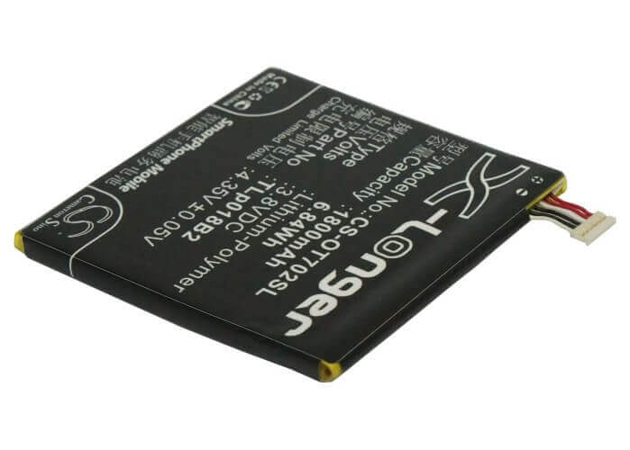 3.8V, Li-Polymère, 1800mAh, batterie SmartPhone compatible avec Alcatel, Tcl, Cac1800008c2, One Touch 7024, One Touch 7024w, 6.84Wh Mobile, SmartPhone Cameron Sino Technology Limited (Smartphone)