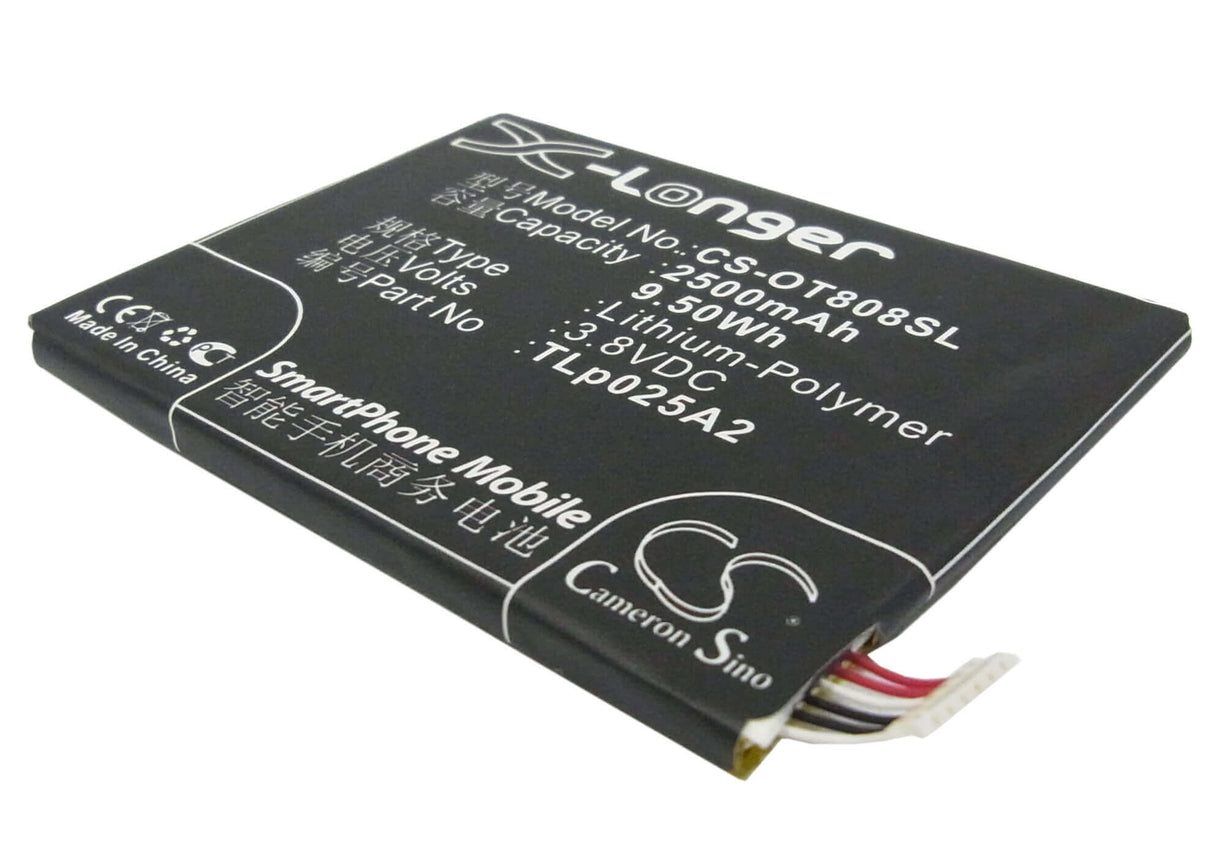 3.8V, Li-Polymer, 2500mAh, batterie de smartphone compatible avec Panasonic, Infocus, Alcatel, Tcl, Greatcall, Cac2500013c2, 7046t, 7048, 9.5Wh Mobile, Smartphone Cameron Sino Technology Limited (Smartphone)