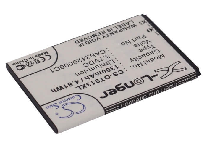 Batterie pour Alcatel Ot-913, Ot-913d, Ot-927 3.7v, 1300mah - 4.81wh Batteries pour Électronique Cameron Sino Technology Limited (Suspendu)