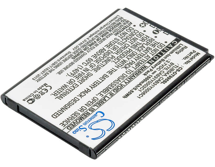 3.7V, Li-ion, 1500mAh, SmartPhone battery fits Mtc, Tcl, Megafon, Sfr, Alcatel, By75, One Touch 993d, One Touch 995, 5.55Wh Mobile, SmartPhone Cameron Sino Technology Limited (Smartphone)