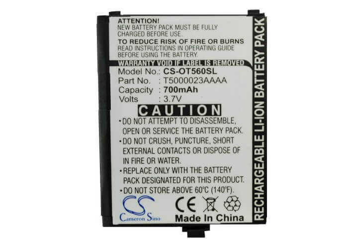 3,7V, Li-ion, 700mAh, batterie de smartphone compatible avec Alcatel, T5000023aaaa, Ot-c550, Ot-c550a, 2,59Wh Mobile, SmartPhone Cameron Sino Technology Limited (Suspendu)