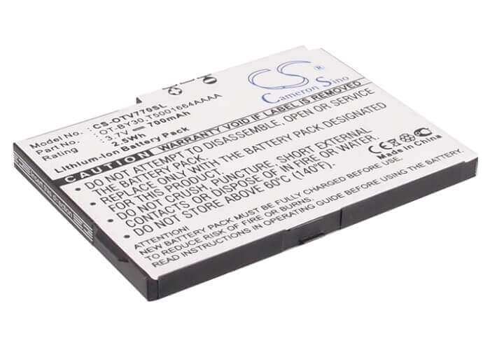3.7V, Li-ion, 700mAh, SmartPhone battery fits Alcatel, B-lava, One Touch V770, One Touch V770a, 2.59Wh Mobile, SmartPhone Cameron Sino Technology Limited (Smartphone)