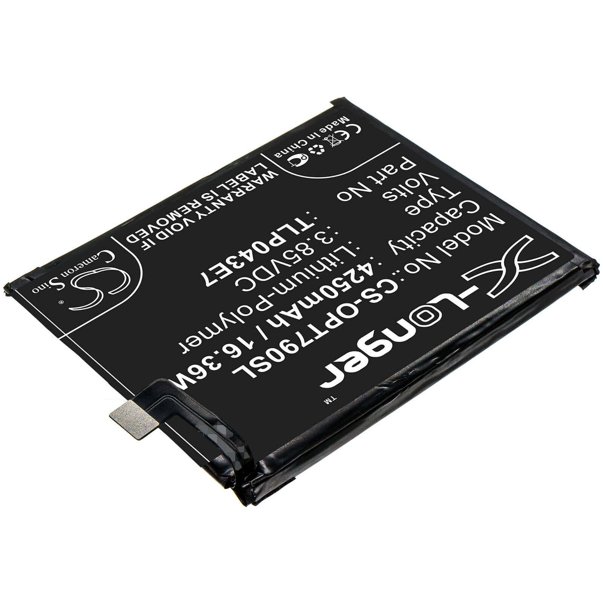 3,85V, Li-Polymer, 4250mAh, batterie pour smartphone compatible avec Alcatel, T-mobile, Tlp043e1, T790h, T790s, 16,36Wh Mobile, Smartphone Cameron Sino Technology Limited (Smartphone)