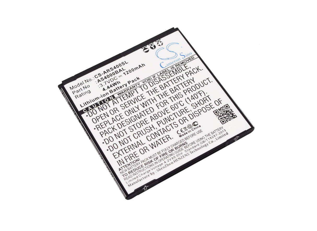 3.7V, Li-ion, 1200mAh, SmartPhone battery fits Aligator, As4000bal, S4000, S4000 Dou, 4.44Wh Mobile, SmartPhone Cameron Sino Technology Limited (Smartphone)