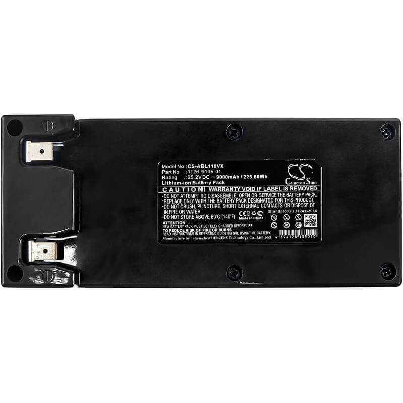 25.2V, Li-ion, 9000mAh, Lawn Mowers battery fits Lawnbott, Lizard, Wolf Garten, Wiper, Zcs Tech, Alpina, Stiga, Ambrogio, 1126-9105-01, 124563, 226.80Wh Lawn Mowers Cameron Sino Technology Limited (Dangerous Goods)
