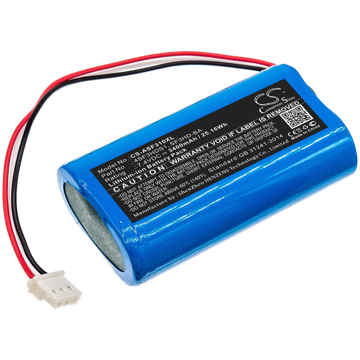 7.4V, Li-ion, 3400mAh, Equipment battery fits Alpsat, 4sf3hds1, Satfinder Spare Part 3HD, 25.16Wh Equipment, Survey, Test Cameron Sino Technology Limited