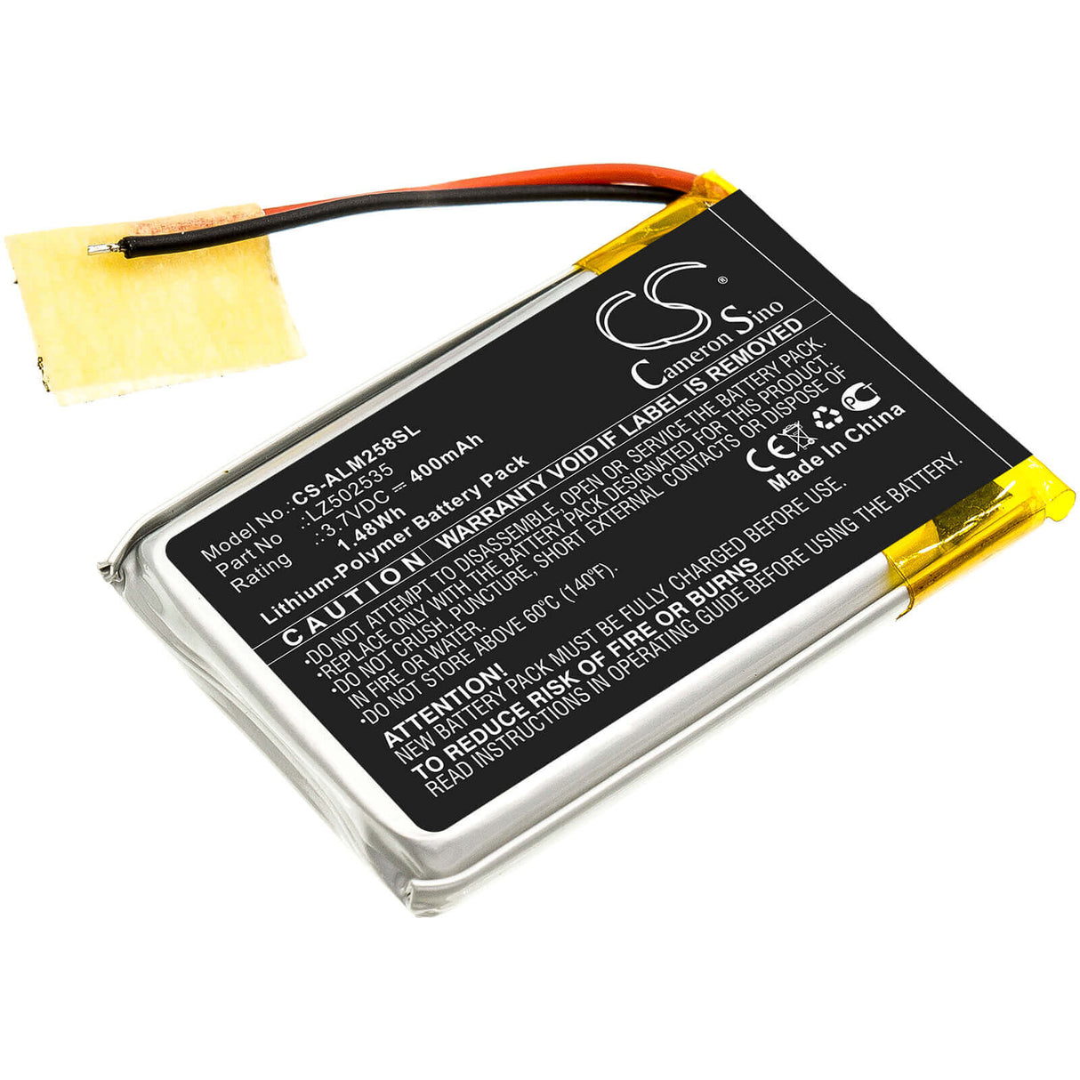 3.7V, Li-Polymer, 400mAh, Speaker battery fits Altec Lansing, Imw257, Imw257-mt, 1.48Wh Speaker Cameron Sino Technology Limited