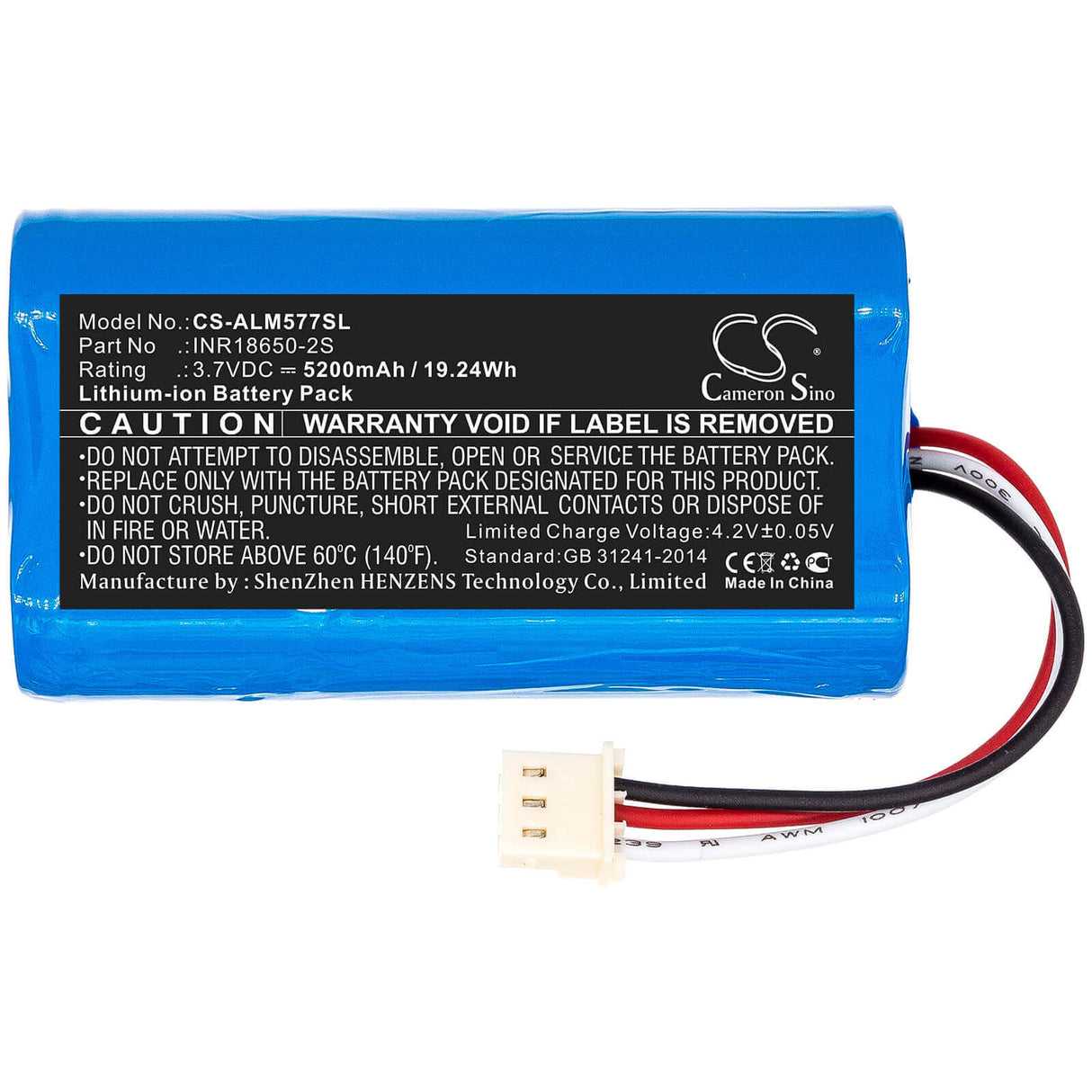 3,7V, Li-ion, 5200mAh, Batterie de haut-parleur compatible avec Altec Lansing, Imw577, Imw577-ab, 19,24Wh Haut-parleur Cameron Sino Technology Limited