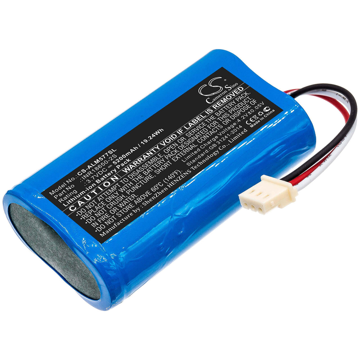 3,7V, Li-ion, 5200mAh, Batterie de haut-parleur compatible avec Altec Lansing, Imw577, Imw577-ab, 19,24Wh Haut-parleur Cameron Sino Technology Limited