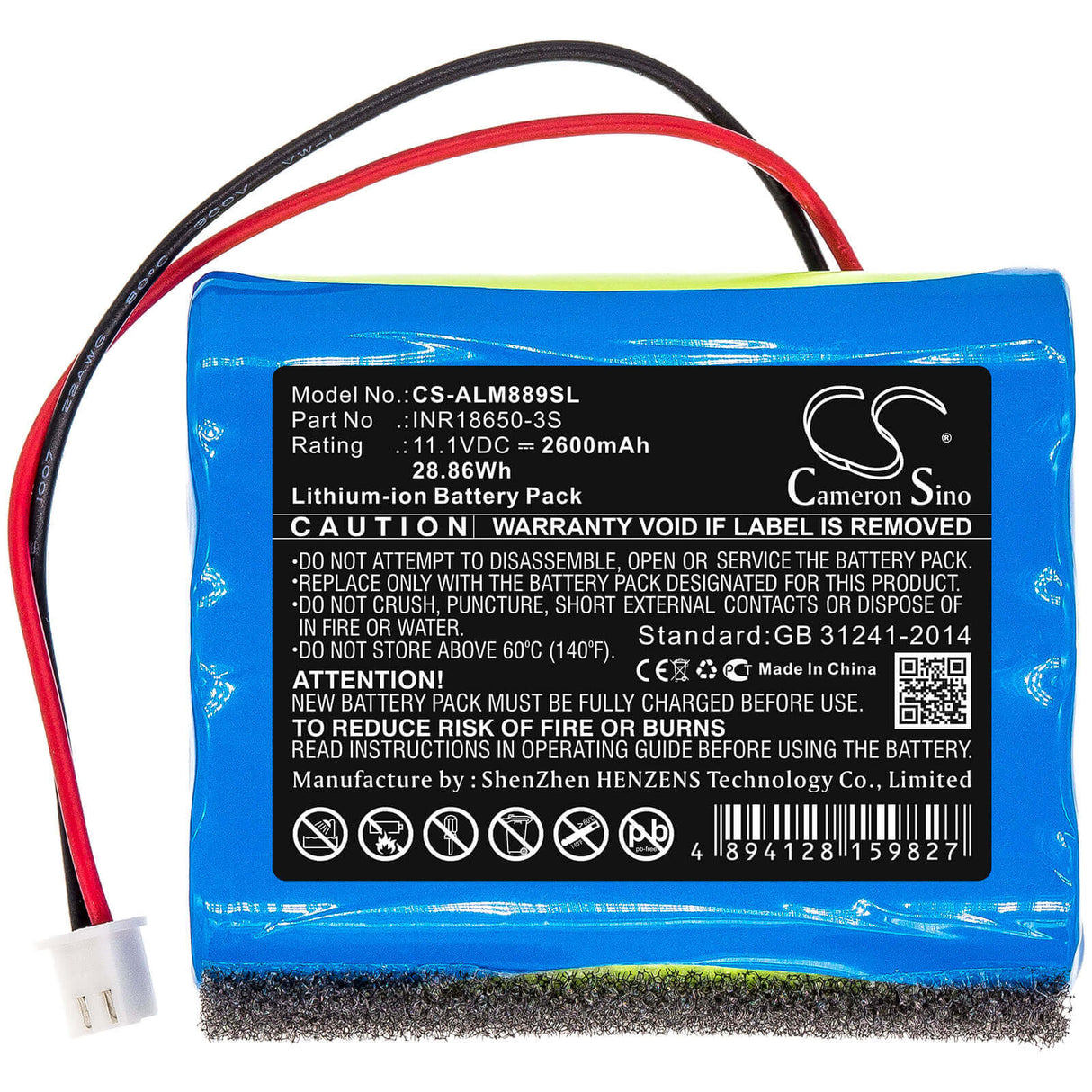 11.1V, Li-ion, 2600mAh, Speaker battery fits Altec Lansing, Imw888-blg, Imw888s, 28.86Wh Speaker Cameron Sino Technology Limited