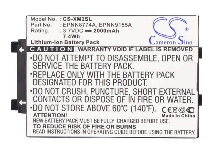 3.7V, Li-ion, 2000mAh, Media Player battery fits Altec Lansing, 990227, Xm2go, Xm3020, 7.4Wh Media Player Cameron Sino Technology Limited (Suspended)