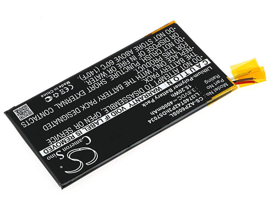 3.8V, Li-Polymer, 4000mAh, SmartPhone battery fits Amazing, Li3740t42p3hd57034, P6, 15.2Wh Mobile, SmartPhone Cameron Sino Technology Limited (Suspended)