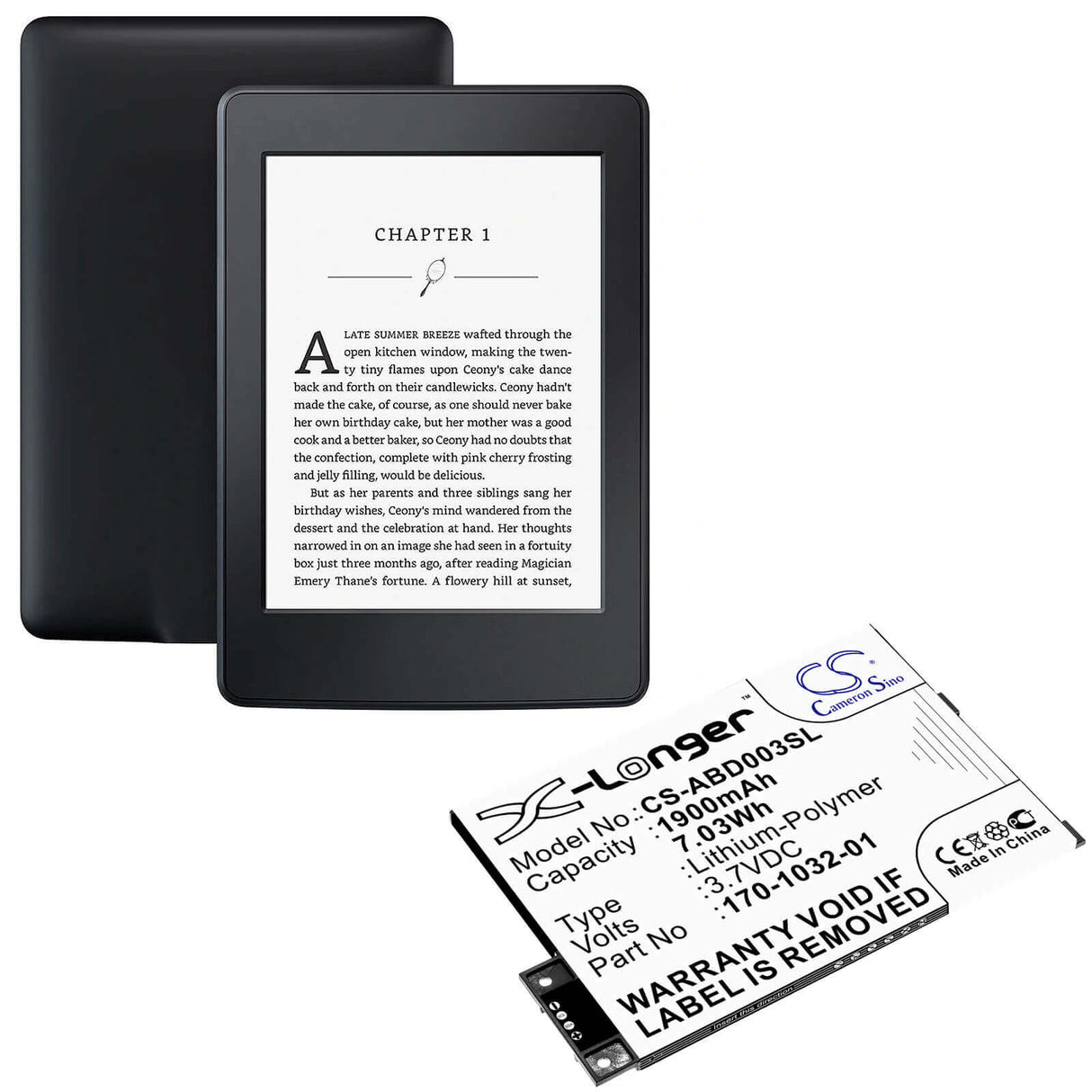 E-Reader battery For Amazon Kindle 3, Kindle Iii, Kindle 3 Wi-fi 3.7v, 1900mah - 7.03wh E-book, E-reader Cameron Sino Technology Limited