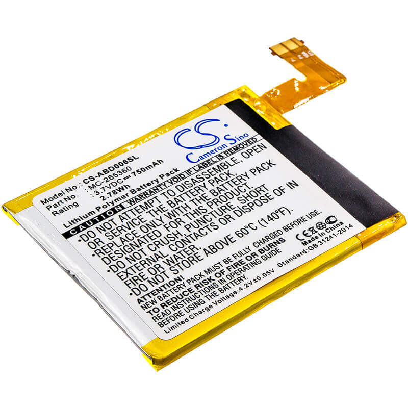 E-Reader battery For Amazon Kindle 6, D01100, Kindle 4 3.7v, 750mah - 2.78wh E-book, E-reader Cameron Sino Technology Limited