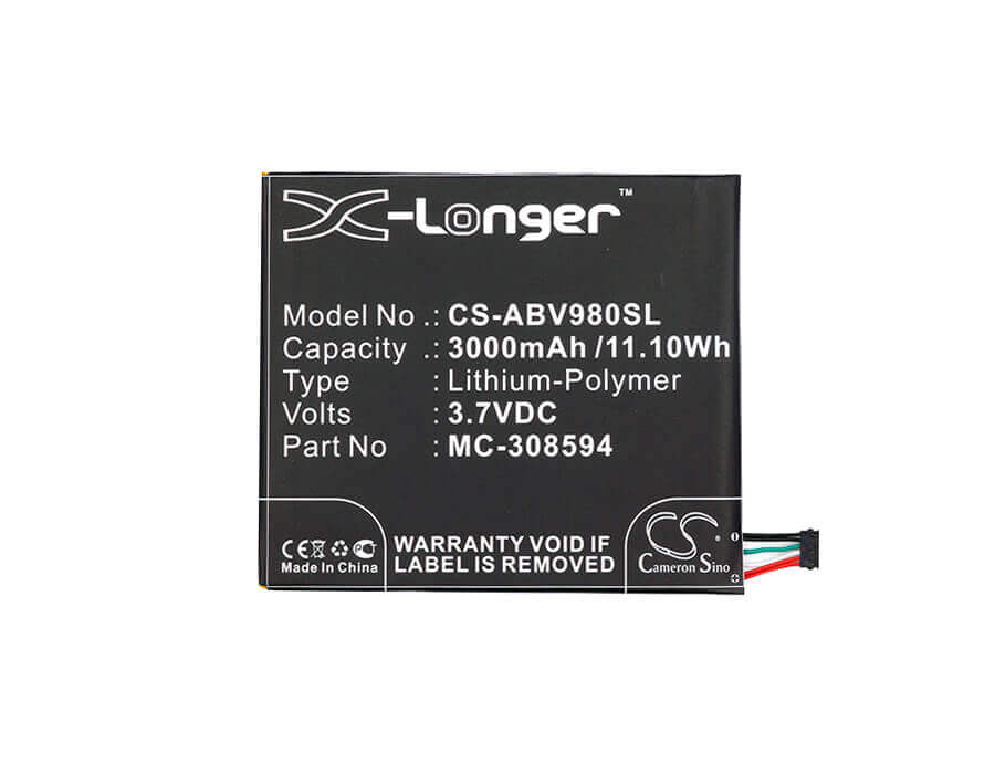 3.7V, Li-Polymer, 3000mAh, Tablet battery fits Amazon, Mc-308594, Kindle Fire 7 5tth Gen, Sv98ln, 11.10Wh Tablet Cameron Sino Technology Limited