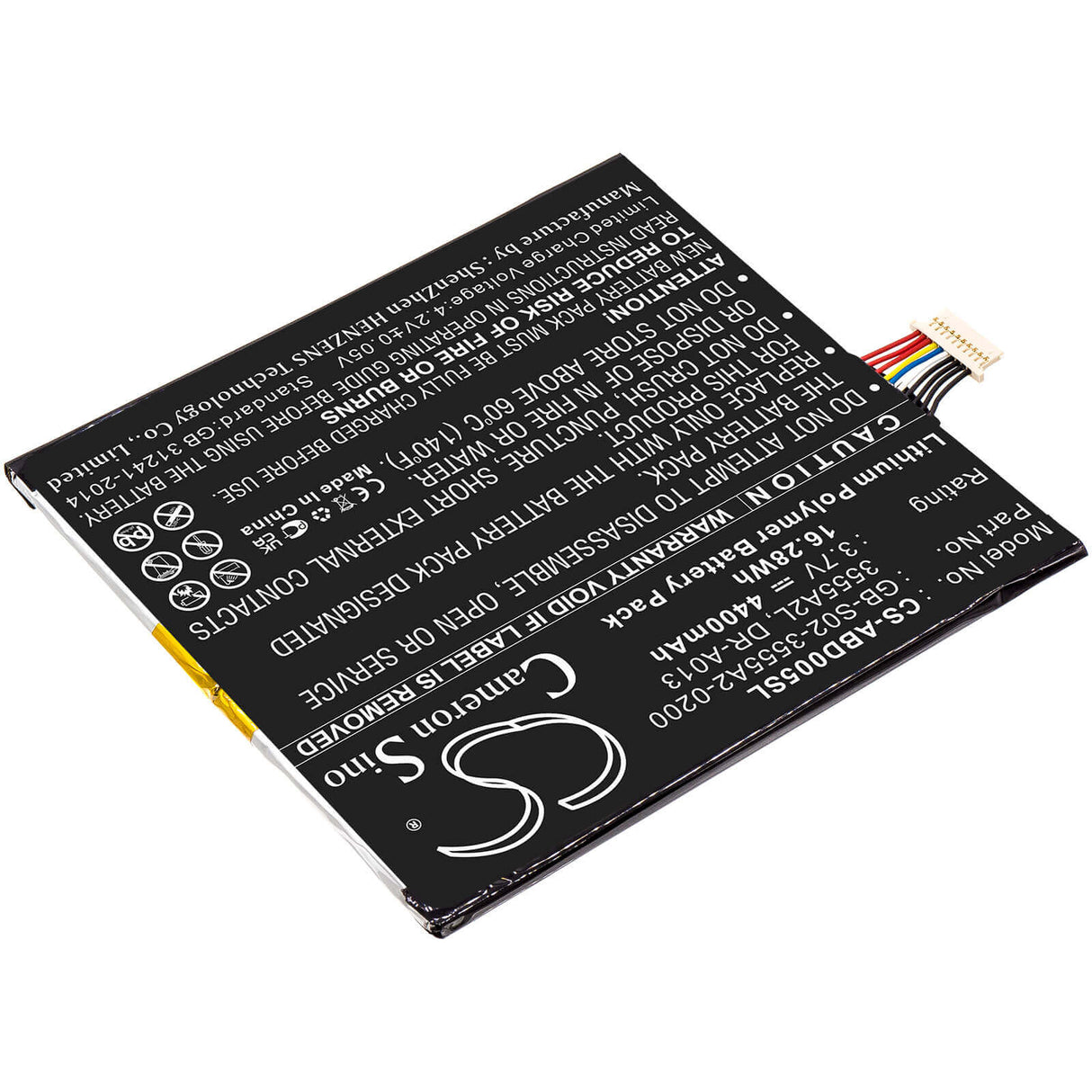 3.7V, Li-Polymer, 4400mAh, Tablet battery fits Amazon, 3555a2l, D01400, Kindle Fire, 16.28Wh Tablet Cameron Sino Technology Limited (Suspended)