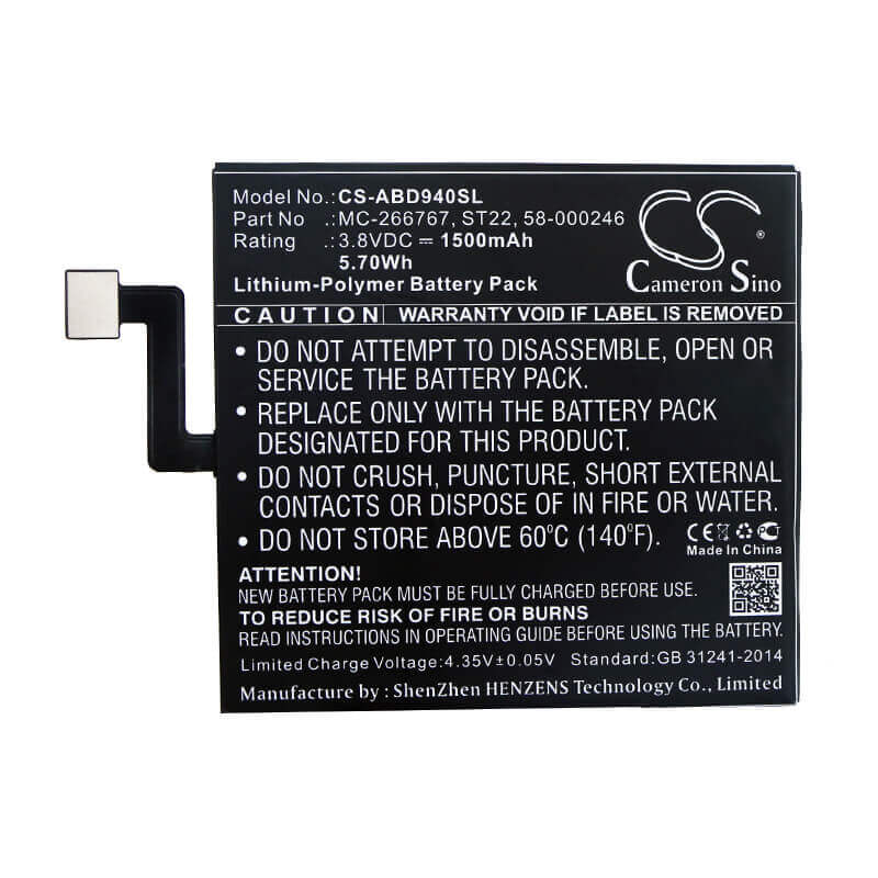 3.8V, Li-Polymer, 1500mAh, Tablet battery fits Amazon, 58-000246, Kindle Paperwhite 10th Generat, Kindle Paperwhite 4 10th Gener, 5.70Wh Tablet Cameron Sino Technology Limited