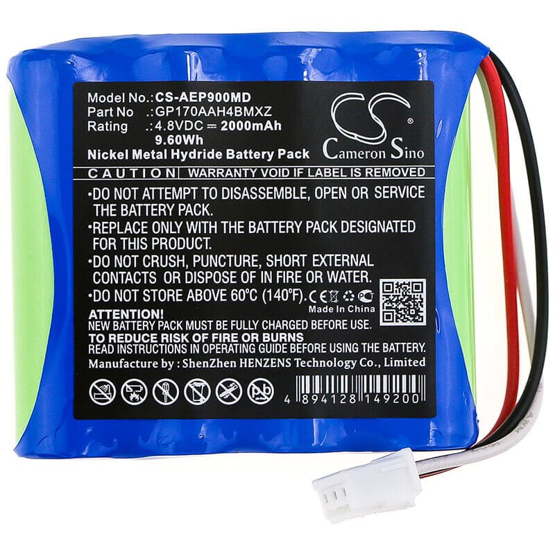4,8V, Ni-MH, 2000mAh, Batterie médicale compatible avec American Diagnostic, Gp170aah4bmxz, 2594074, Adc E-sphyg 2, 9,60Wh Medical Cameron Sino Technology Limited (Médical)