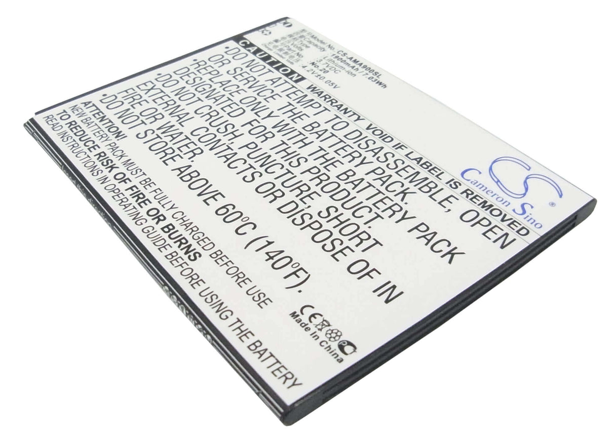 3.7V, Li-ion, 1900mAh, SmartPhone battery fits Amoi, No.20, 862w, A900t, 7.03Wh Mobile, SmartPhone Cameron Sino Technology Limited (Suspended)