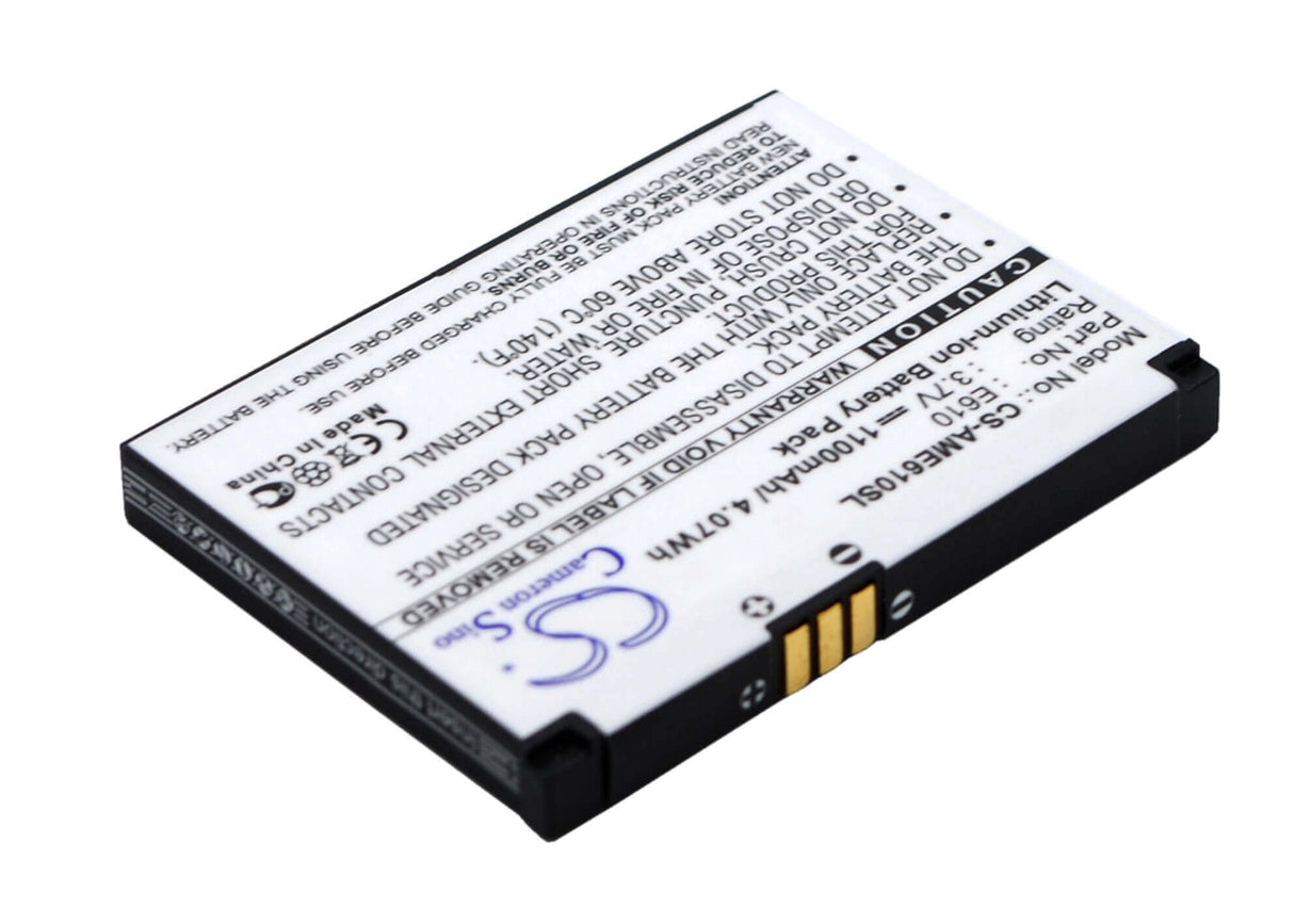 3.7V, Li-ion, 1100mAh, SmartPhone battery fits Amoi, E610, E610, 4.07Wh Mobile, SmartPhone Cameron Sino Technology Limited (Suspended)