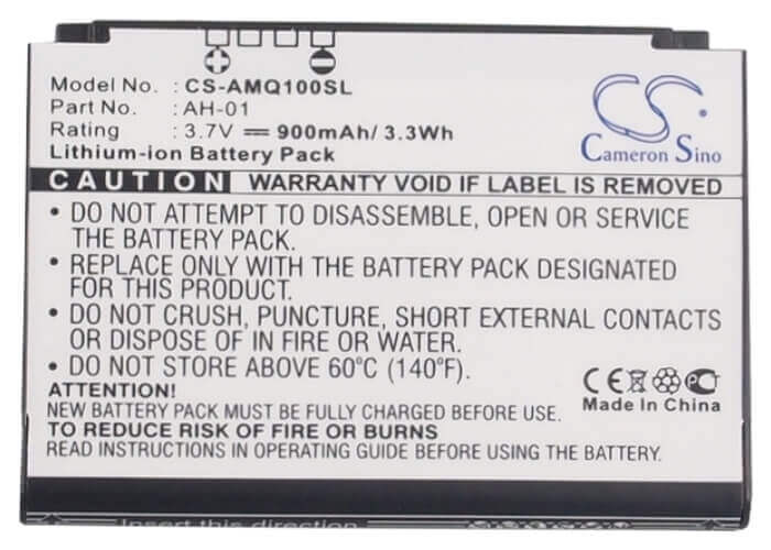 3.7V, Li-ion, 900mAh, VoIP Phone battery fits Amoi, Ah-01, Inq1, Inq-1, 3.33Wh VoIP Phone Cameron Sino Technology Limited (Suspended)