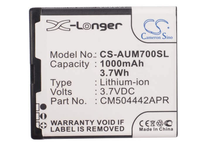 3.7V, Li-ion, 1000mAh, SmartPhone battery fits Voca, Voxtel, Amplicomms, Cm504442apr, Powertel M6900, Powertel M7000, 3.7Wh Mobile, SmartPhone Cameron Sino Technology Limited (Smartphone)