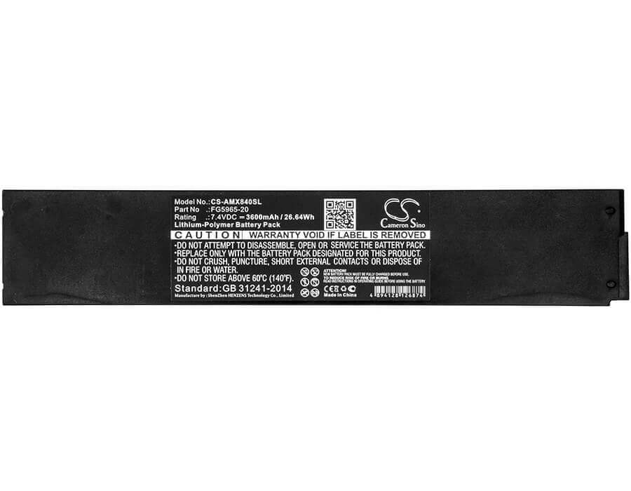 7.4V, Li-Polymer, 3600mAh, Equipment battery fits Amx, Fg5965-20, MVP Touch Panels, Mvp-8400, 26.64Wh Equipment, Survey, Test Cameron Sino Technology Limited