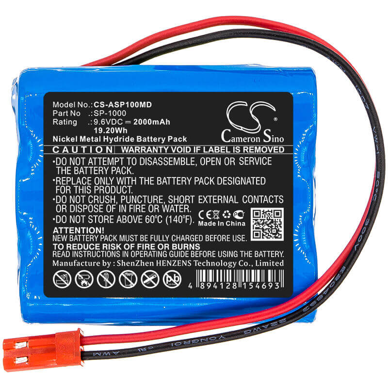 9.6V, Ni-MH, 2000mAh, Medical battery fits Annol, Sp-1000, 19.20Wh Medical Cameron Sino Technology Limited (Medical)