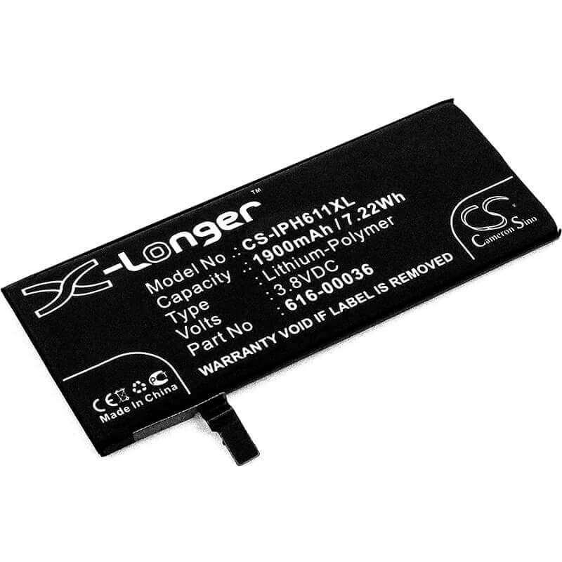 3.8V, Li-Polymer, 1900mAh, SmartPhone battery fits Apple, 616-00036, A1633, A1688, 7.22Wh Mobile, SmartPhone Cameron Sino Technology Limited (Smartphone)