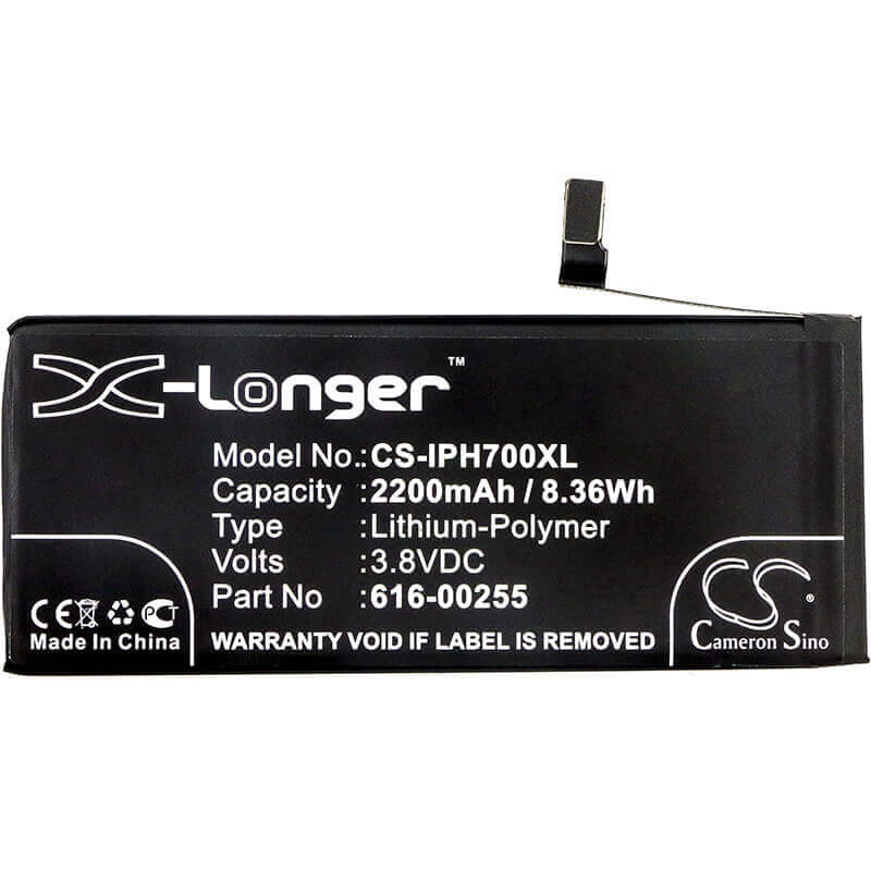 3.8V, Li-Polymer, 2200mAh, SmartPhone battery fits Apple, 616-00255, A1660, A1778, 8.36Wh Mobile, SmartPhone Cameron Sino Technology Limited (Smartphone)