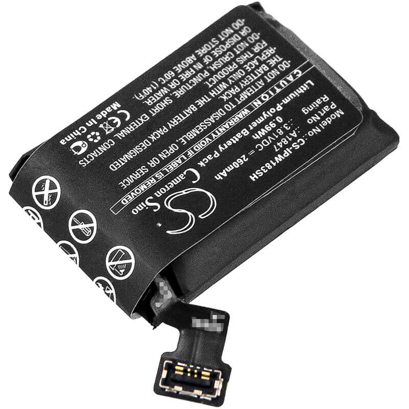 3.81V, Li-Polymer, 260mAh, Smartwatch battery fits Apple, A1847, A1860, Watch Series 3 38mm, 0.99Wh Smartwatch Cameron Sino Technology Limited