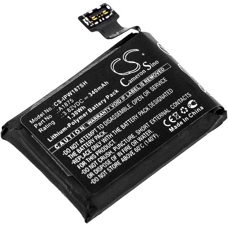 3.82V, Li-Polymer, 340mAh, Smartwatch battery fits Apple, A1875, A1861, Watch Series 3 42mm, 1.30Wh Smartwatch Cameron Sino Technology Limited