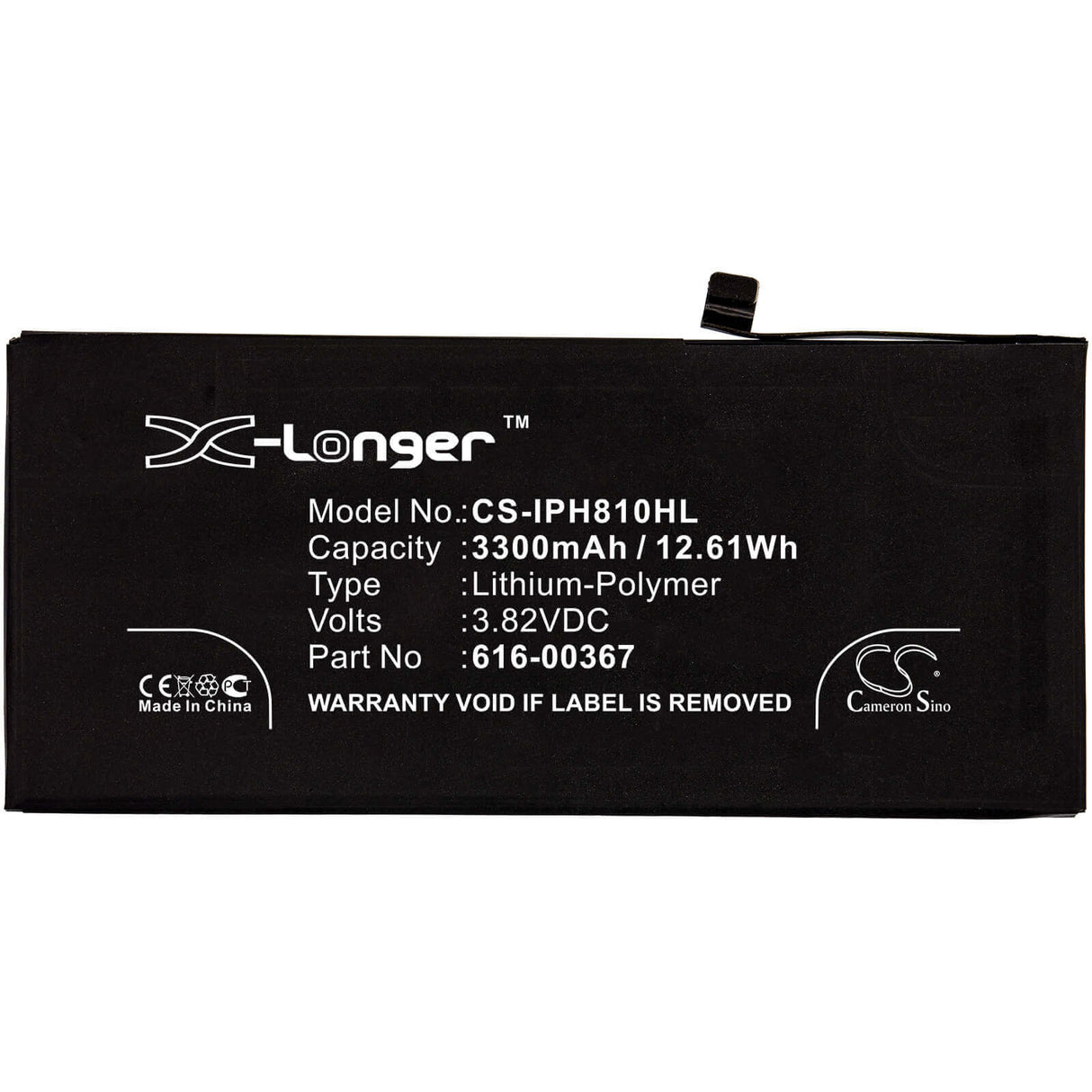 3.82V, Li-Polymer, 3300mAh, SmartPhone battery fits Apple, 616-00367, A1864, Iphone 8 Plus, 12.61Wh Mobile, SmartPhone Cameron Sino Technology Limited (Smartphone)