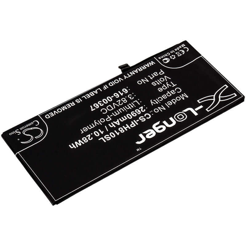 3.82V, Li-Polymer, 2690mAh, SmartPhone battery fits Apple, 616-00367, A1864, Iphone 8 Plus, 10.28Wh Mobile, SmartPhone Cameron Sino Technology Limited (Smartphone)