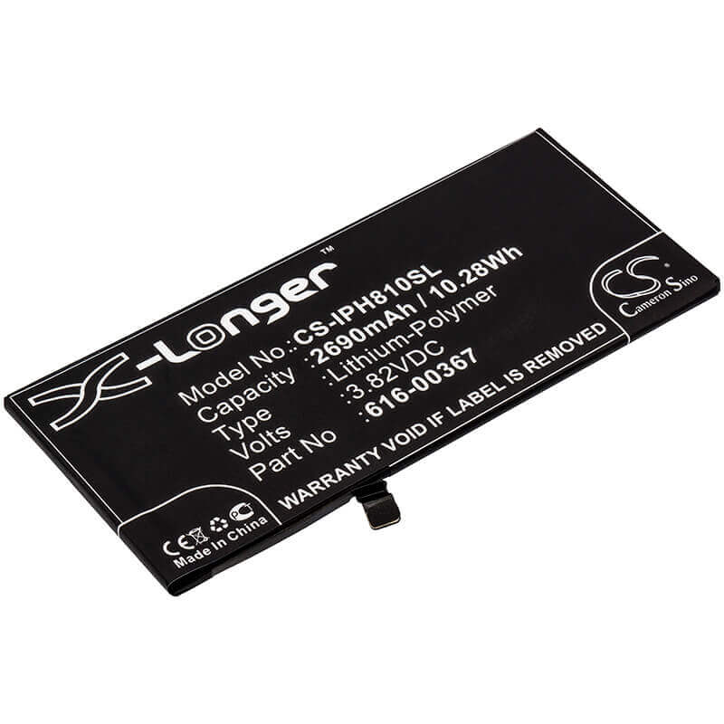 3.82V, Li-Polymer, 2690mAh, SmartPhone battery fits Apple, 616-00367, A1864, Iphone 8 Plus, 10.28Wh Mobile, SmartPhone Cameron Sino Technology Limited (Smartphone)