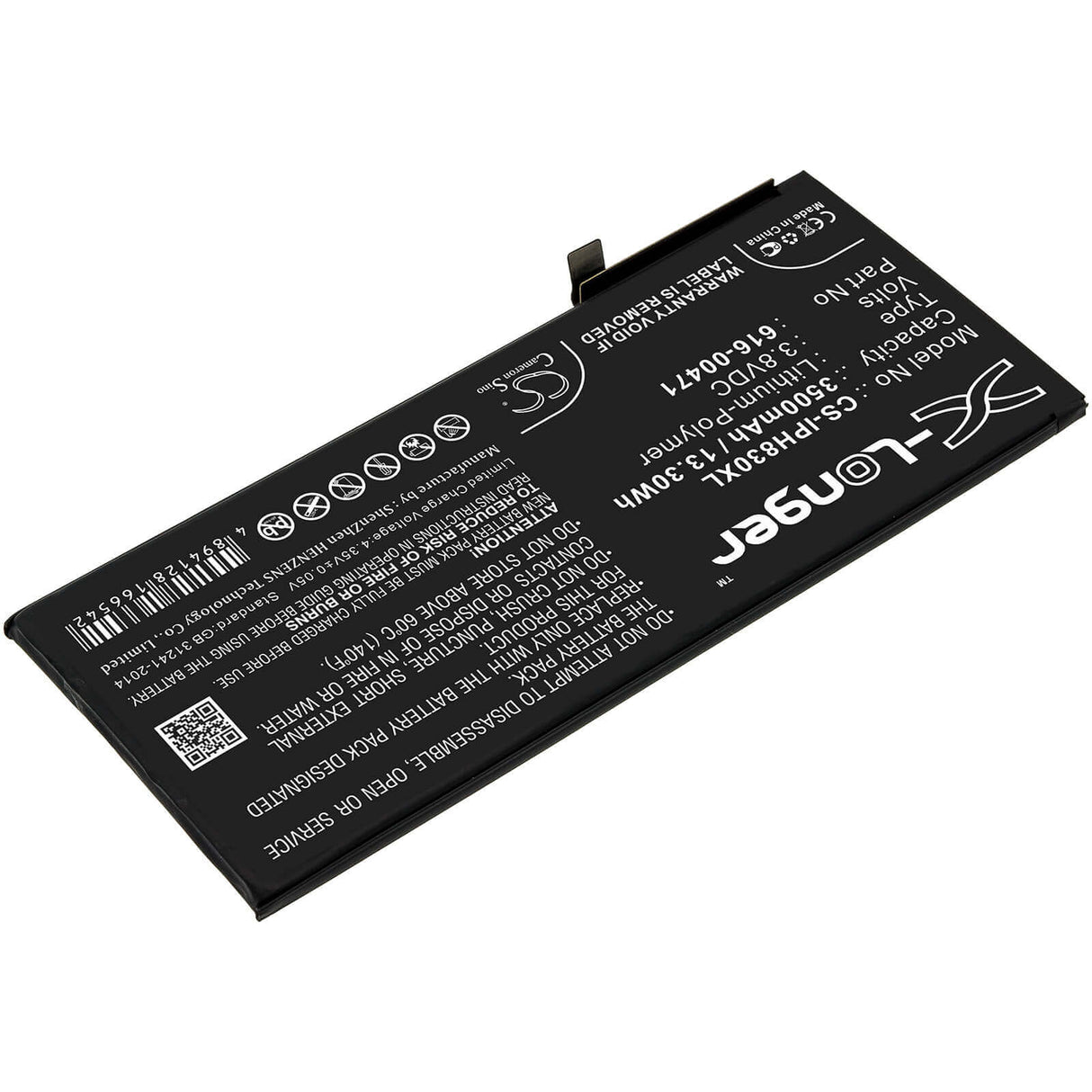 3.8V, Li-Polymer, 3500mAh, SmartPhone battery fits Apple, 616-00468, A1984, A2105, 13.3Wh Mobile, SmartPhone Cameron Sino Technology Limited (Smartphone)