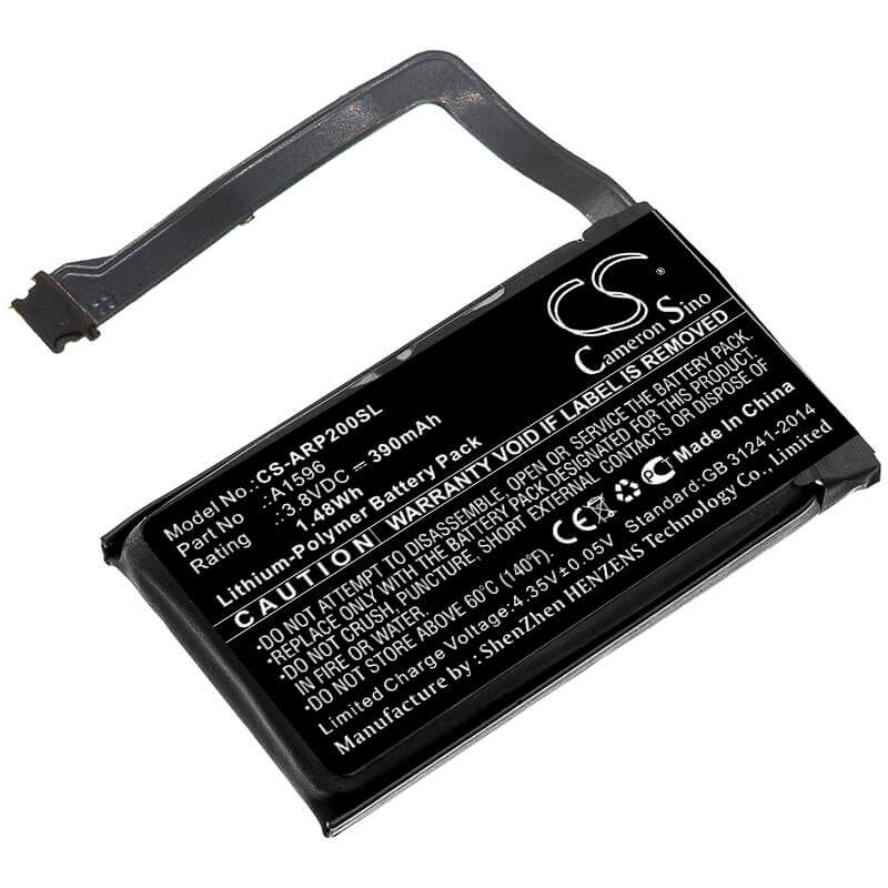 3.8V, Li-Polymer, 390mAh, Headset battery fits Apple, A1596, Airpods 2 Charging Case, Airpods Charging Case, 1.48Wh Wireless Headset Cameron Sino Technology Limited