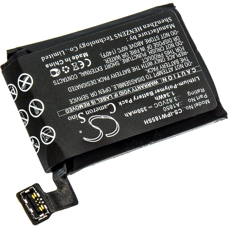 3.82V, Li-Polymer, 350mAh, Smartwatch battery fits Apple, A1850, A1859, Gsrf-mqk32ll/a, 1.34Wh Smartwatch Cameron Sino Technology Limited