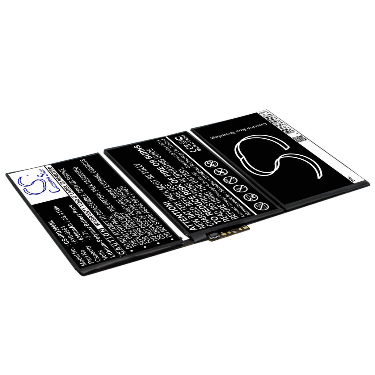 3.7V, Li-Polymer, 6300mAh, Tablet battery fits Apple, 616-0559, A1316, A1376, 23.31Wh Tablet Cameron Sino Technology Limited