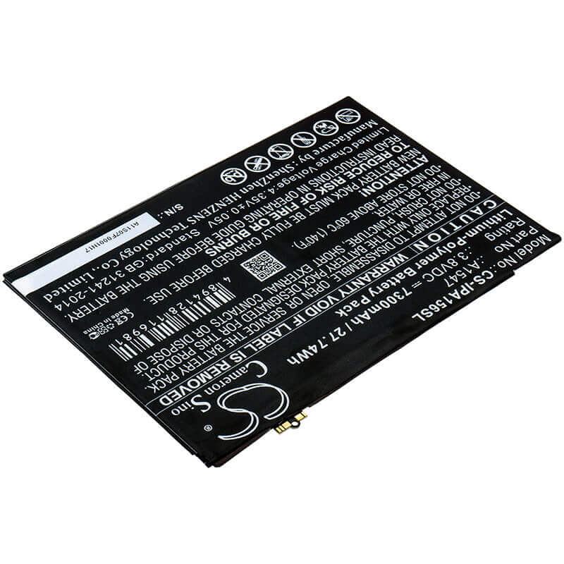 Tablet battery For Apple Ipad Air 2, Ipad Air 2 Wifi, Ipad 6 3.8v, 7300mah - 27.74wh Tablet Cameron Sino Technology Limited
