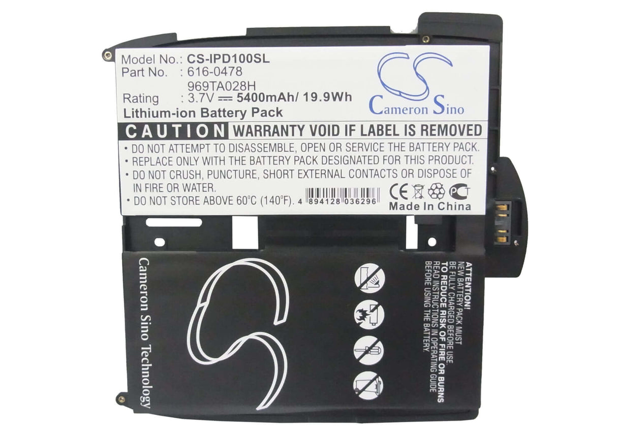 3.7V, Li-Polymer, 5400mAh, Tablet battery fits Apple, 616-0448, Ipad, Ipad 1st, 19.98Wh Tablet Cameron Sino Technology Limited