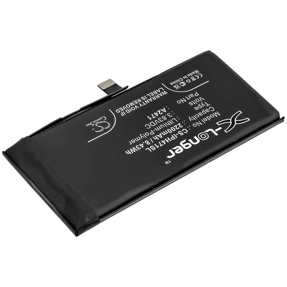 3.83V, Li-Polymer, 2200mAh, SmartPhone battery fits Apple, A2471, Iphone 12 Mini, 8.43Wh Mobile, SmartPhone Cameron Sino Technology Limited (Smartphone)