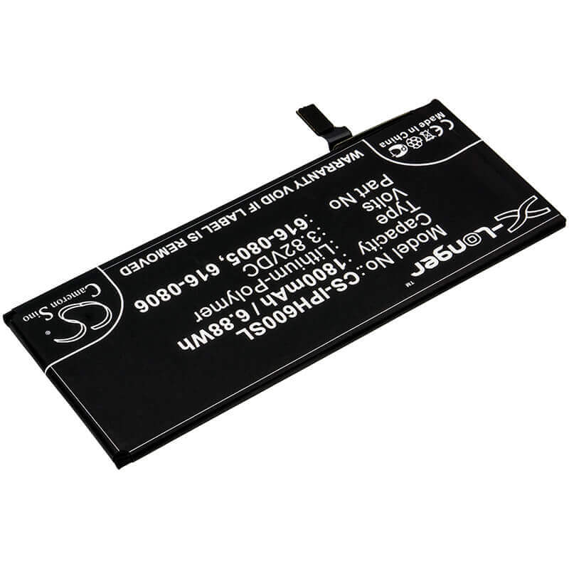 3.82V, Li-Polymer, 1800mAh, SmartPhone battery fits Apple, 616-0804, A1549, A1586, 6.88Wh Mobile, SmartPhone Cameron Sino Technology Limited (Smartphone)